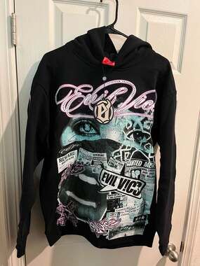 Evil Vice 'Wanted' Graphic Pullover Hoodie